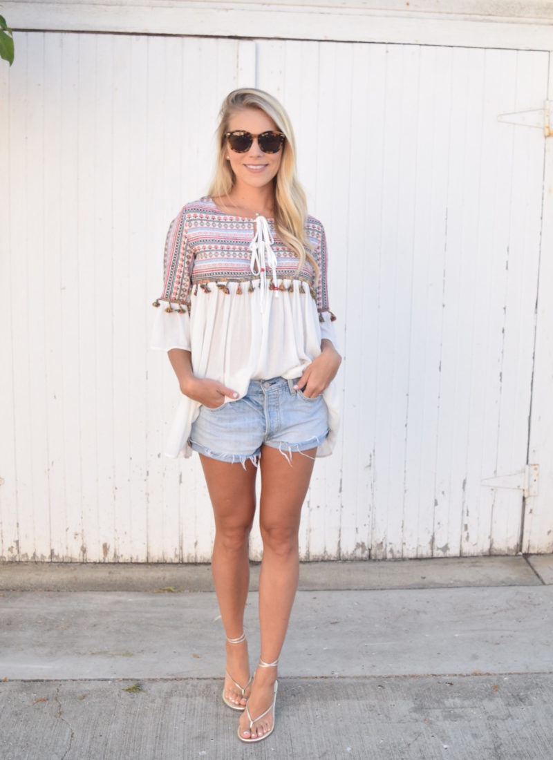 Embroidered Tassel Top from Make Me Chic